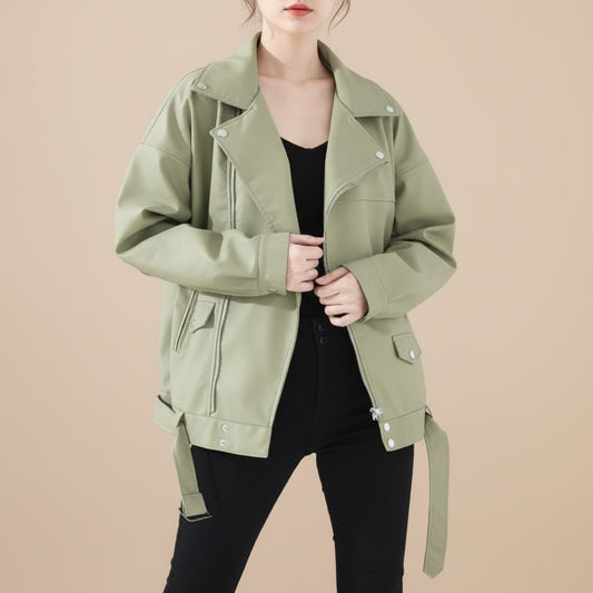 Leather Jacket Student Motorcycle Jacket