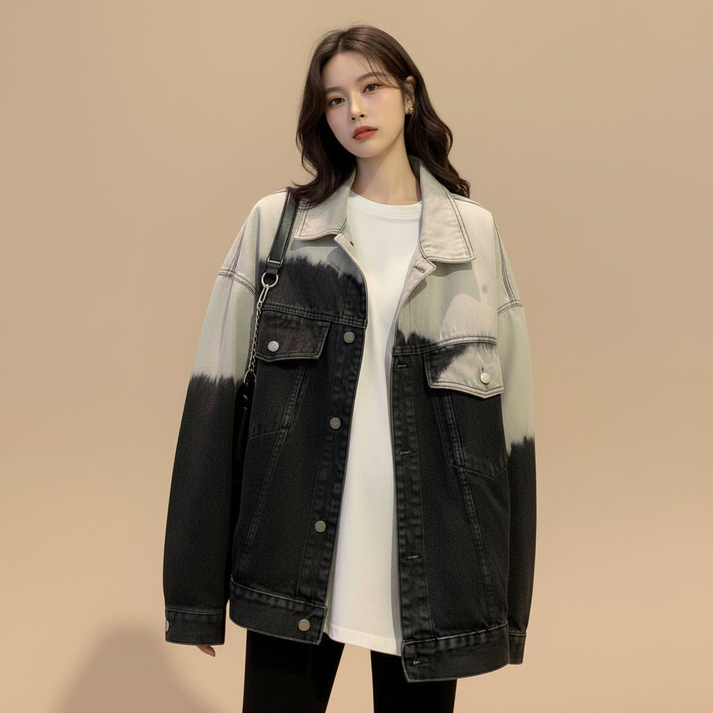 Women's Niche Premium Tie Dye Denim Jacket Design