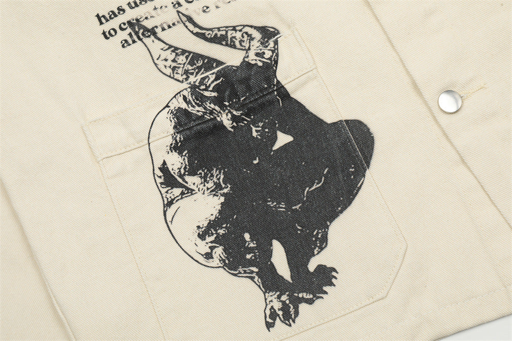 Fashion Graffiti Denim Coat For Men And Women