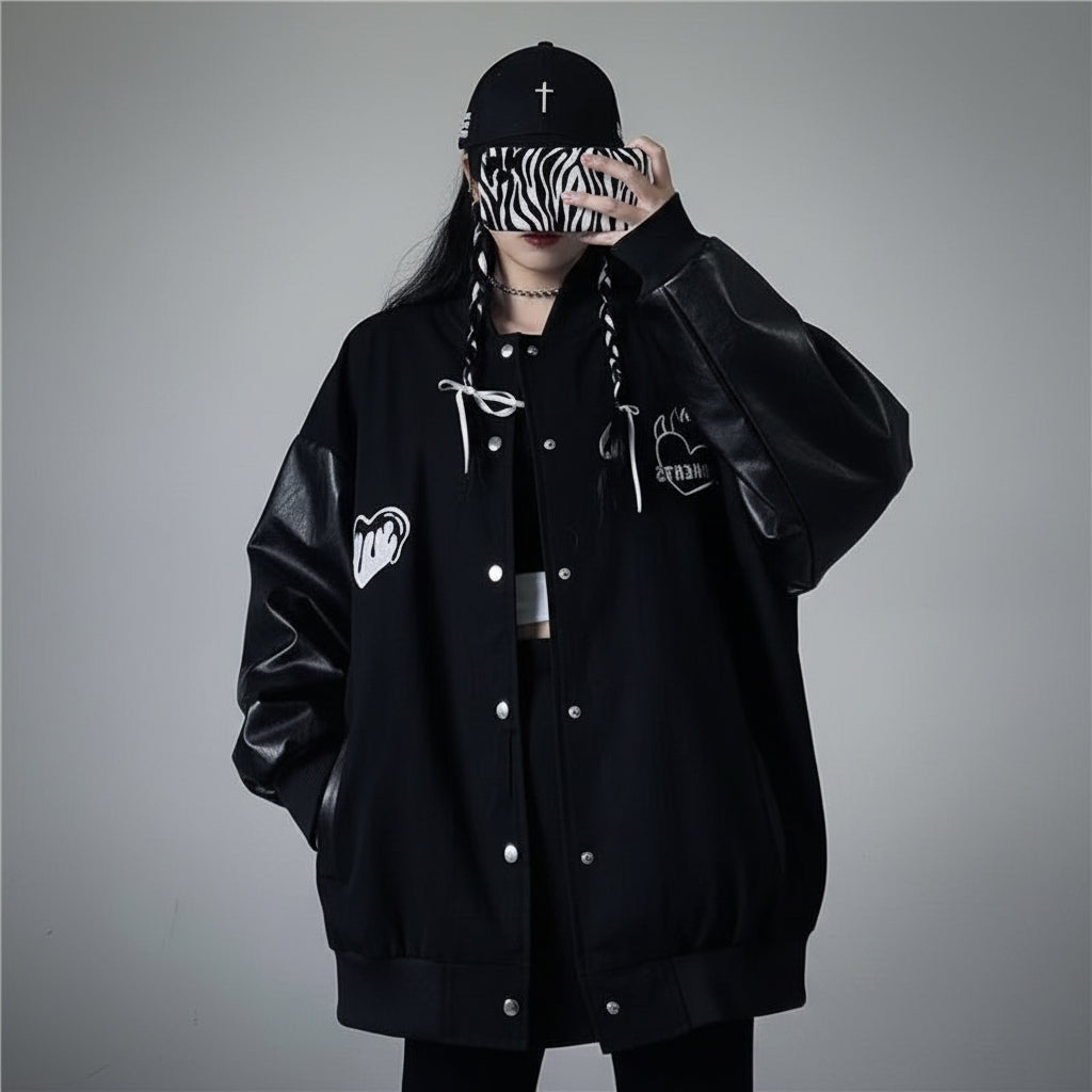 Fashion Women's Retro Jacket Baseball Uniform