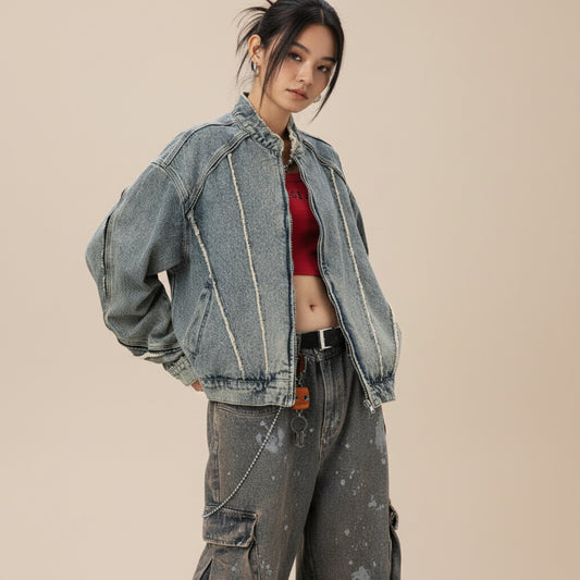 Vintage Cropped Denim Jacket