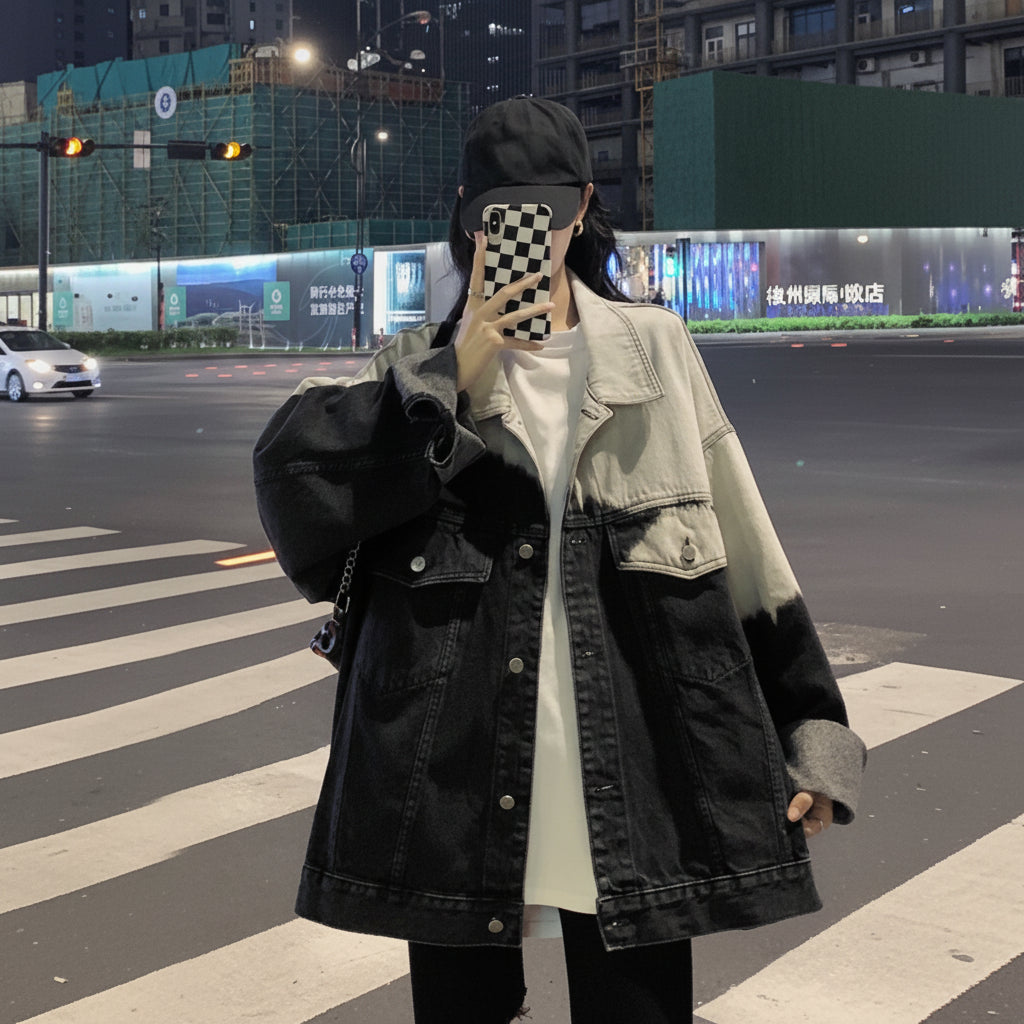 Women's Niche Premium Tie Dye Denim Jacket Design