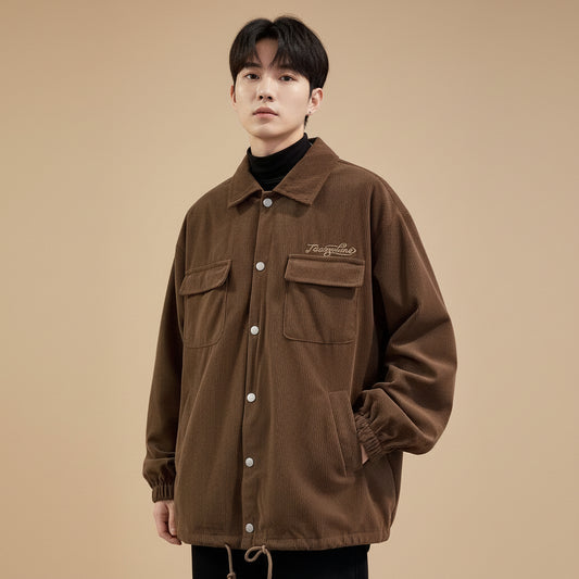 Mens Retro Corduroy Jacket In American Style